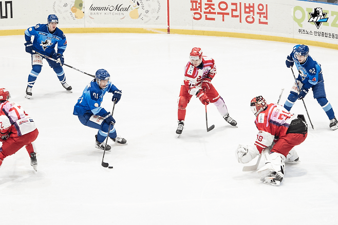 HL 안양과 레드이글스 홋카이도의 경기 장면.