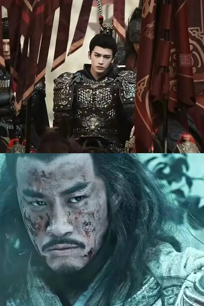중국 OTT 드라마 '축옥(逐玉)'의 남성 주인공 무안후(위)와 '초한전기(楚漢傳奇)'의 주인공 항우(아래). 사진 웨이신 절강선전 캡처