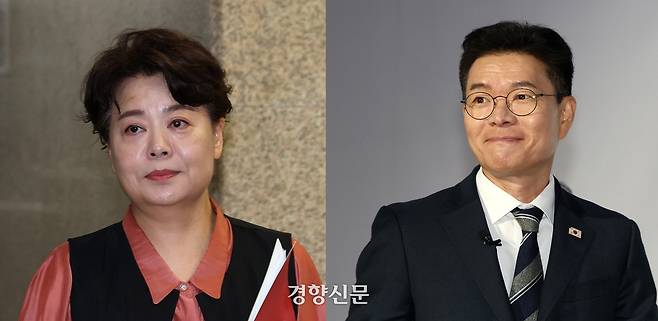 윤희숙 국민의힘 서울시장 예비후보(왼쪽)와 정원오 더불어민주당 서울시장 예비후보. 권도현 기자