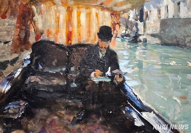 존 싱어 사전트, 곤돌라를 탄 라몬 수베르카소(Ramon Subercaseaux), 1880, 캔버스 유채, 판넬에 부착, 37.1x 54.9cm, 딕슨 갤러리 앤 카드, 테네시주 멤피스