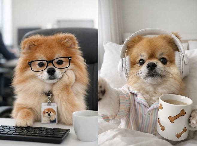 반려견 구찌의 사진으로 제작한 AI 생성 이미지 [독자 제공]