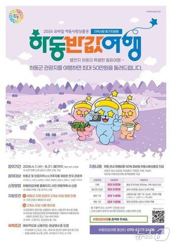 하동군 지역사랑 휴가지원형 반값여행 안내문.