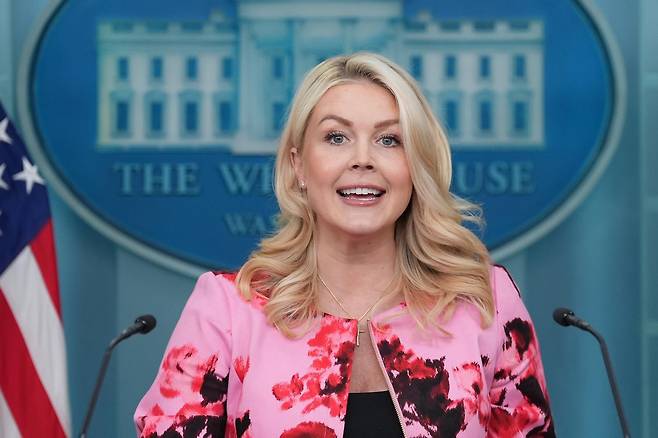 캐롤라인 레빗 백악관 대변인. AP=뉴시스