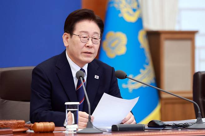 이재명 대통령이 31일 청와대에서 열린 국무회의에서 발언하고 있다. (청와대통신사진기자단) 2026.3.31 뉴스1