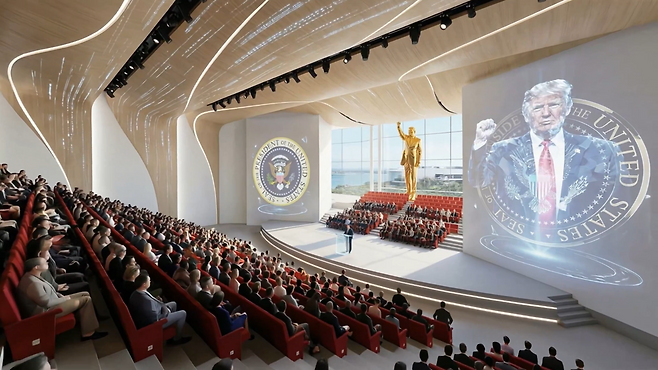 도널드 트럼프 미국 대통령의 도서관 조감도 [에릭 트럼프 X 캡처]