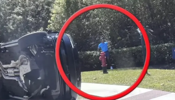 골프계의 문제아 타이거 우즈의 사고 당시 장면(사진=유튜브 화면 갈무리)