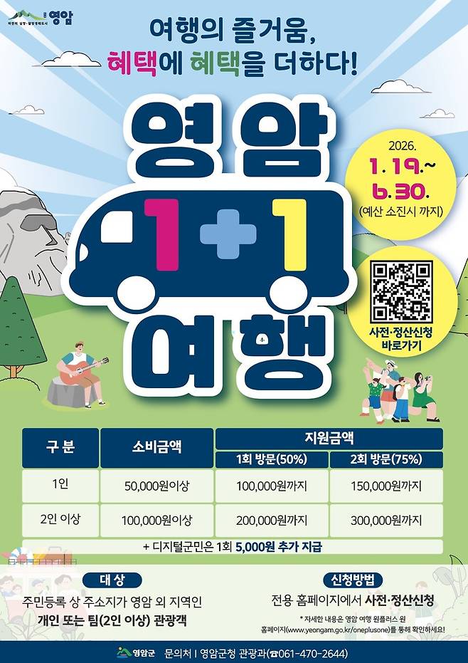 영암원플러스원 이벤트 포스터.