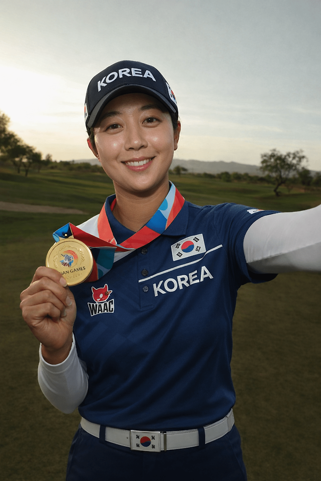 시즌 초반 2주 연속으로 불같은 기세를 올리는 김효주가 올가을 아이치-나고야 아시안게임에 나설 수 있을지 관심을 끌고 있다. AI 생성 이미지