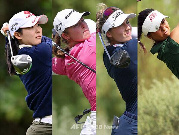 2026년 미국여자프로골프(LPGA) 투어 아람코 챔피언십에 출전하는 루키 황유민 프로, 신인상을 경쟁하는 미미 로즈(잉글랜드), 나스타샤 나다우드(프랑스), 야나 윌슨(미국). 사진제공=ⓒAFPBBNews = News1 (사진을 무단으로 사용하지 마십시오.)