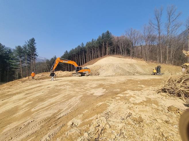 문경새재 케이블카 공사 현장, 문경시 제공.