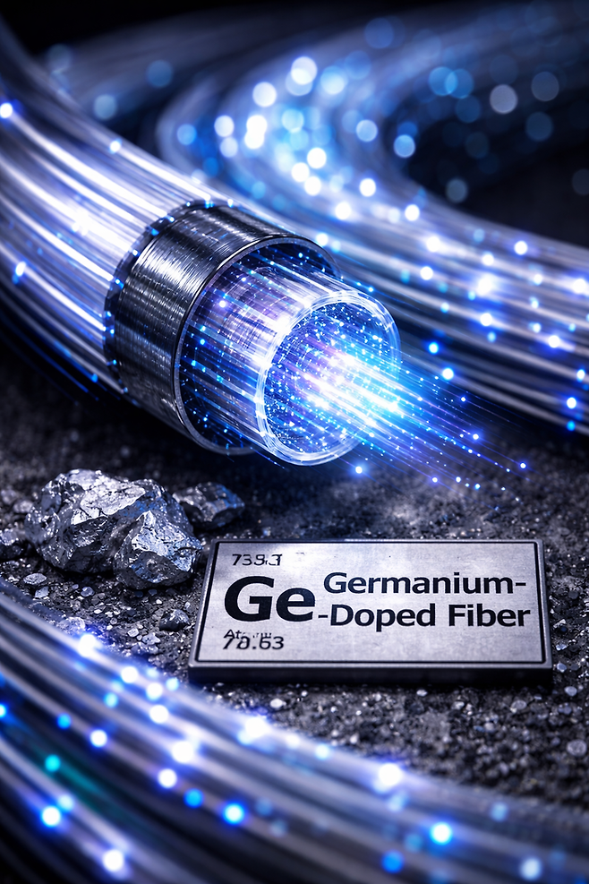 광섬유에도 이용되는 게르마늄.[챗GPT 생성]