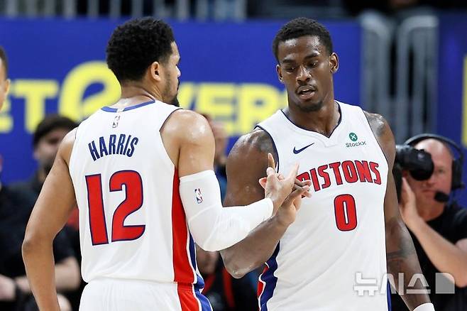 [디트로이트=AP/뉴시스] 미국프로농구(NBA) 디트로이트 피스턴스의 제일런 듀런. 2026.03.31.