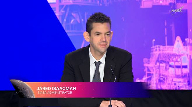 지난 2월 27에 진행된 아르테미스 미션 업데이트 기자회견. NASA 중계 영상 캡처