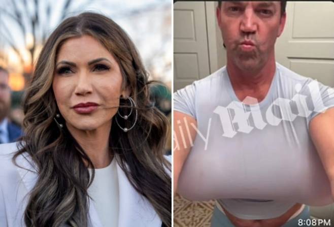 크리스티 놈 전 미국 국토안보부 장관(왼쪽)과 그의 남편 브라이언 놈(오른쪽). 데일리메일 제공