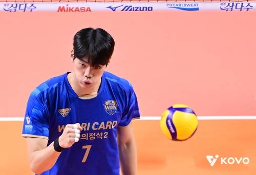 우리카드의 미들블로커 이상현 [한국배구연맹 제공. 재판매 및 DB 금지]