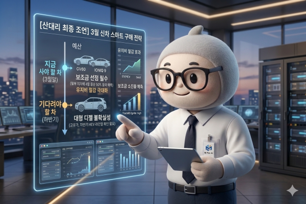 미디어펜 산업부 AI(인공지능) 데이터 분석관 산대리. /사진=AI 이미지