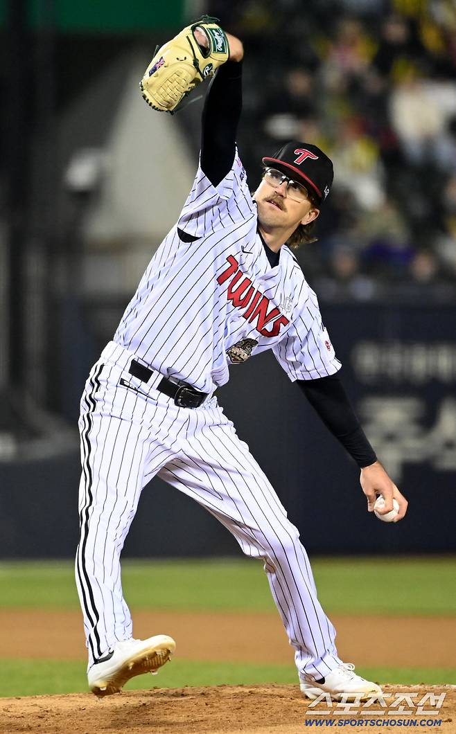 2일 잠실야구장에서 열린 KIA와 LG의 경기. LG 선발투수 웰스가 역투하고 있다. 잠실=허상욱 기자wook@sportschosun.com/2026.04.02/