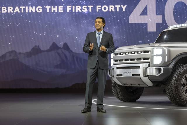 호세 무뇨스 현대차 대표이사 사장이 1일(현지시간) 미국 뉴욕 제이콥 재비츠 컨벤션 센터에서 열린 '2026 뉴욕 국제 오토쇼' 현대차 프레스 콘퍼런스에서 발표하고 있다. 현대차 제공