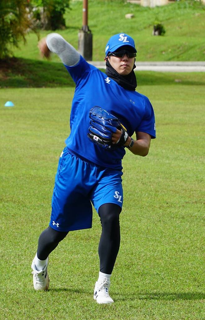 ▲ 삼성 라이온즈 선발 에이스 원태인이 오른쪽 팔꿈치 굴곡근 손상 1단계 진단을 받은 뒤 재활을 성공적으로 마쳤다. 4월 1일 라이브 피칭을 무사히 소화했고 복귀전 일정까지 확정했다. 오는 6일 2군 퓨처스리그에 등판한 뒤 몸 상태가 좋으면 12일 대구 NC 다이노스전을 통해 1군 복귀전을 치를 예정이다. ⓒ삼성 라이온즈