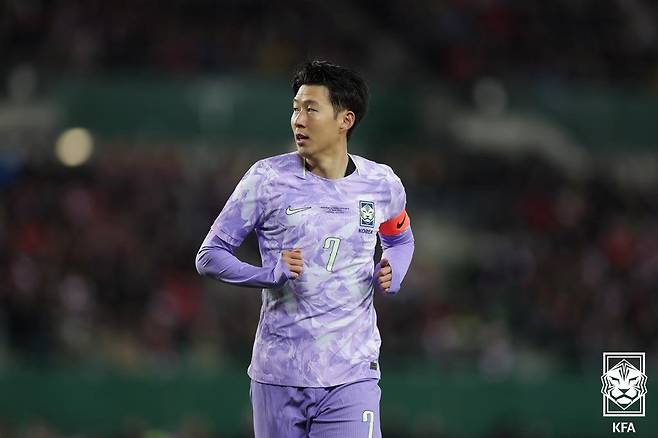 31일(현지시간) 오스트리아 빈 에른스트 하펠 스타디움에서 열린 한국 축구대표팀과 오스트리아의 평가전에서 손흥민이 그라운드를 달리고 있다.(대한축구협회 제공. 재판매 및 DB 금지) 2026.4.1 ⓒ 뉴스1