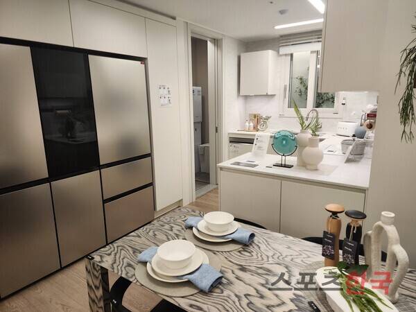 유상 옵션이 적용된 59㎡A 주방 전경 ⓒ홍여정 기자