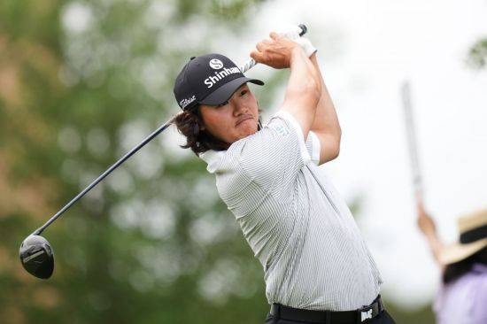 김성현이 발레로 텍사스 오픈 1라운드 8번 홀에서 티샷을 하고 있다. 샌안토니오=AP연합뉴스