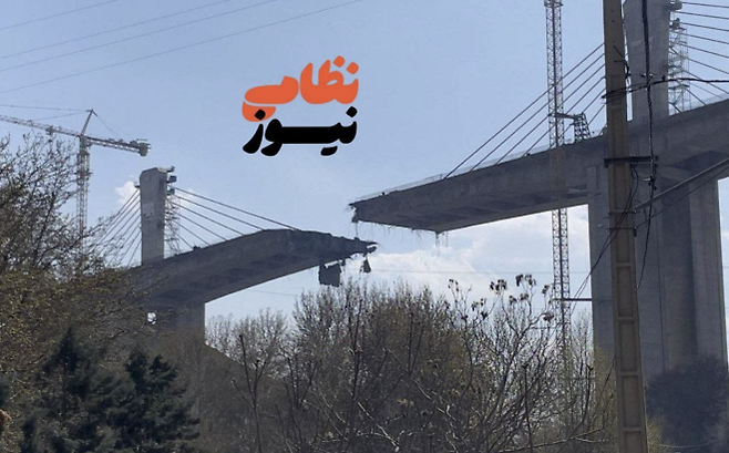 이란 테헤란 인근의 최대 교량인 B1이 미국과 이스라엘의 폭격으로 파괴된 모습. 엑스 캡처