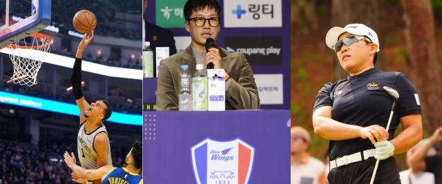 2026년 봄 NBA, 한국프로축구, 일본여자프로골프투어에서 각각 두각을 나태고 있는 3명. 왼쪽부터 빅터 웸반야마, 이정효 감독, 신지애. 이 3명에게는 공통점이 있다. / AP 뉴시스 JLPGA투어