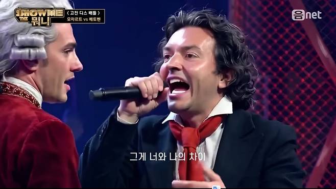 생성 AI를 활용해 모차르트와 베토벤의 랩 배틀 콘텐츠를 만든 유튜브 영상. 유튜브 채널 '음파름파' 캡처.