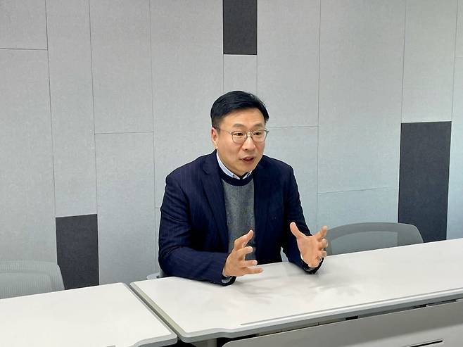 이태순 버티브코리아 대표이사가 한국경제신문과 인터뷰하고 있다. /안시욱 기자