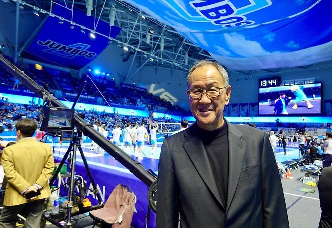 남자 프로배구 챔프 2차전 경기를 찾은 박기원 태국 대표팀 감독 [촬영 이동칠]