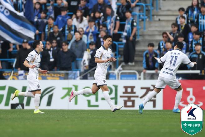 김이석(김천)의 득점은 오프사이드 반칙으로 인정되지 않았다. 사진=한국프로축구연맹