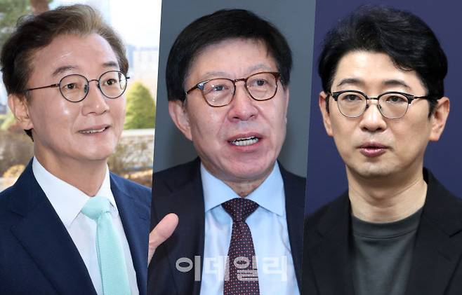 왼쪽부터 전재수 전 해양수산부 장관, 박형준 부산시장, 주진우 국민의힘 의원. (사진 = 이데일리 DB)