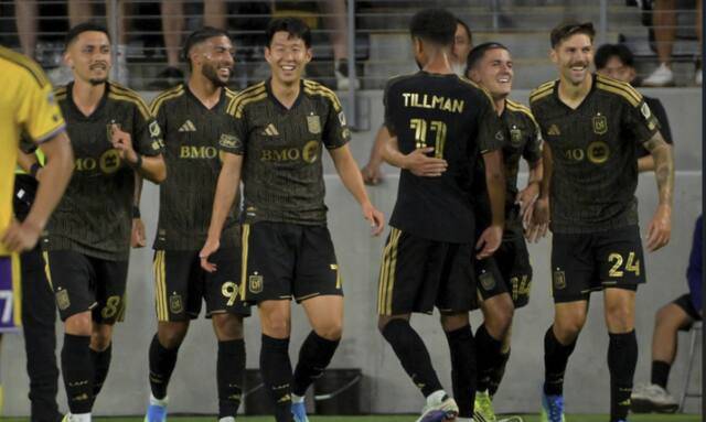 골 세리머니하는 LAFC 선수들. Jayne Kamin-Oncea-Imagn Images=연합뉴스