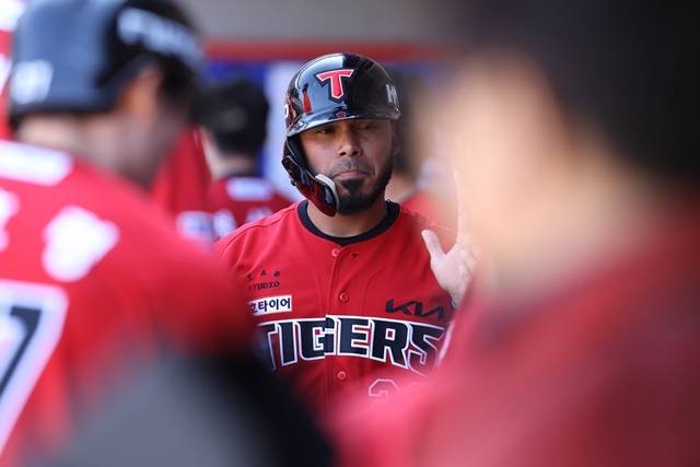 5일 NC전에서 희생플라이로 타점을 올린 카스트로. 사진=KIA 제공