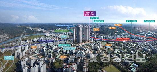 ▲ 가칭 '울산신복역 비스타 메트로' 항공 조감도. 동원개발 제공