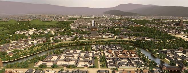 ▲ 국가유산청이 6일 '황룡사 9층 목탑'을 디지털 복원하는 등 신라 왕경의 역사적 정체성을 회복하고 국가유산의 진정성을 미래 세대에게 전승하기 위해 '2026~2030 신라왕경 핵심유적 복원·정비 종합계획'을 수립·발표했다. 사진은 신라왕경도. 경주시