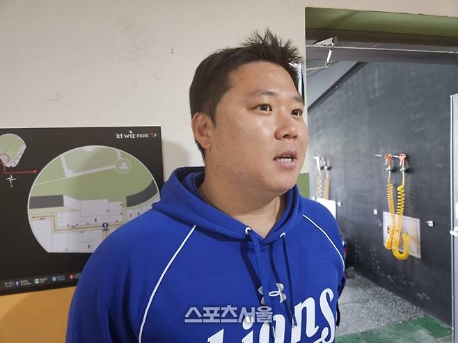 삼성 오른손 이승현이 5일 수원케이티위즈파크에서 2026 KBO리그 정규시즌 KT와 경기에 앞서 인터뷰하고 있다. 수원 | 김동영 기자 raining99@sportsseoul.com