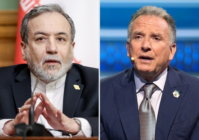 왼쪽부터 아바스 아라그치 이란 외무장관, 스티브 위트코프 미국 중동특사.[AP·타스 연합뉴스 사진 갈무리]