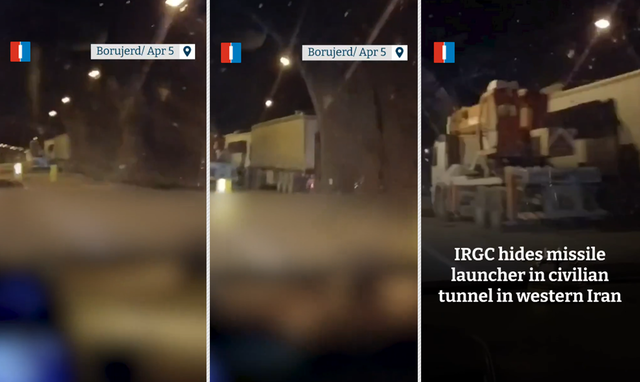 이란 신정통치 저항매체 ‘이란인터내셔널’은 6일(현지시간) 홈페이지 보도와 X(옛 트위터) 공식 계정으로 공개한 제보 영상으로 이슬람혁명수비대(IRGC, 최고지도자 친위 군사조직)의 미사일발사대를 실은 트럭이 5일 이란 서부 보루제르드-아라크 도로변 민간터널 안에서 발견됐다고 밝혔다.[이란인터내셔널 X 게시물 갈무리]