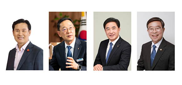 해남군수 예비후보들(사진 좌측부터 김성주,명현관,이길운,서해근 순서 정당 소속 후보(가나다순)  [사진=예비후보 선거사무실]