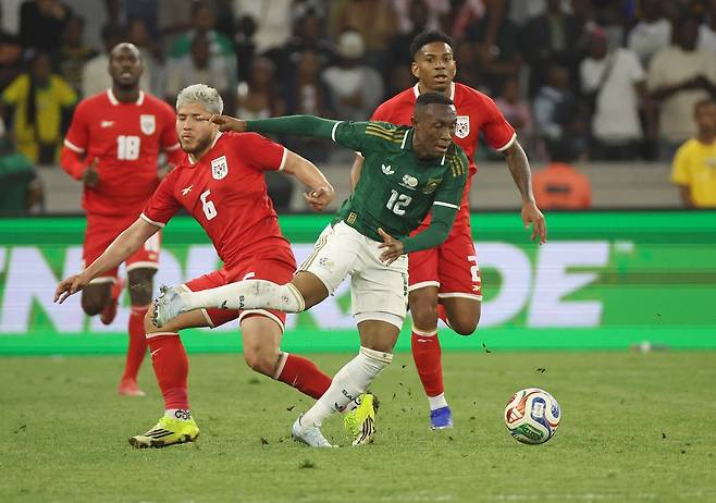 남아공과 파나마의 3월 A매치데이 기간 평가전 모습. 한국과 북중미월드컵 A조에 함께 속한 남아공은 파나마를 상대로 1무1패를 기록했다. EPA=연합뉴스