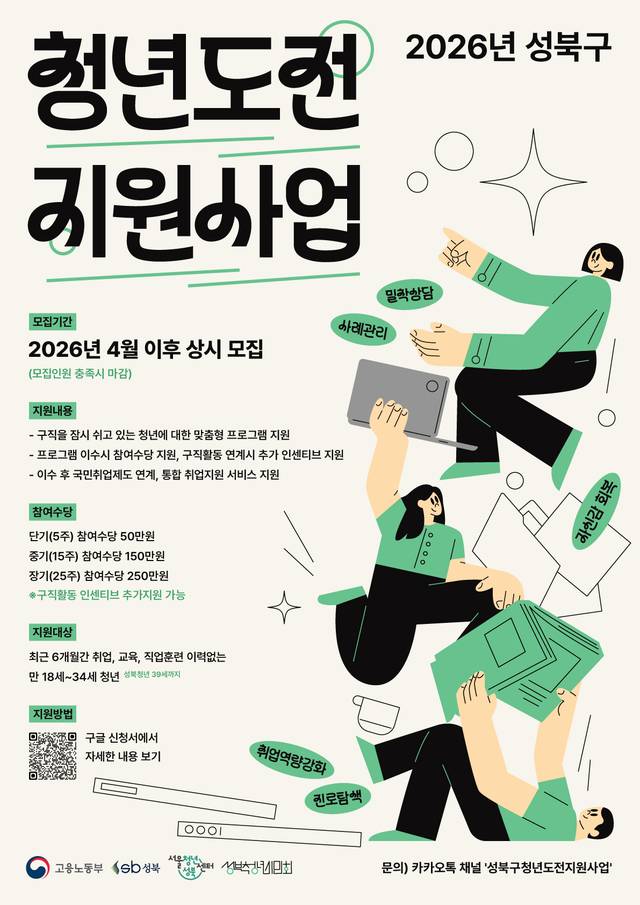 성북구청년도전지원사업 메인 포스터. 성북구청 제공