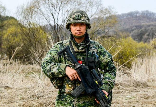 KMEP 훈련에 참가하기 위해 전역을 연기한 부준혁 중위 [국방부 제공]