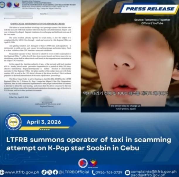 [LTFRB 페이스북 캡처]