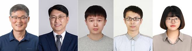 백종범(왼쪽부터) 교수, 임한권 교수, 연훠 샤오 연구원, 루난 관 연구원, 구지원 연구원.[UNIST 제공]