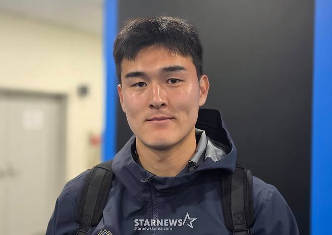 5일 인천축구전용경기장에서 열린 인천 유나이티드전 직후 취재진과 만난 김천 상무 백종범. /사진=김명석 기자