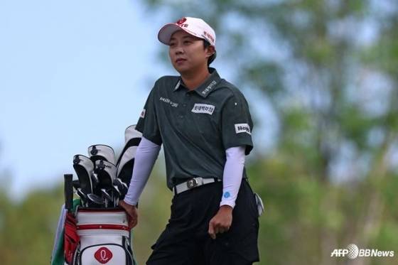 김효주가 3일(한국시간) 미국 네바다주 라스베이거스의 섀도 크리크 골프 코스(파72)에서 열린 LPGA 투어 아람코 챔피언십 1라운드 경기 중 그린을 바라보고 있다. /AFPBBNews=뉴스1