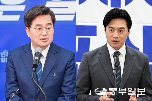 김동연·한준호 더불어민주당 경기도지사 경선 후보. 사진=중부DB