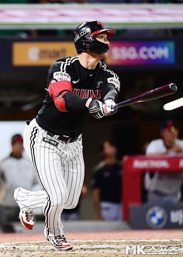 오지환은 7일 NC전에서 적시타를 쳤다. 사진=김영구 기자